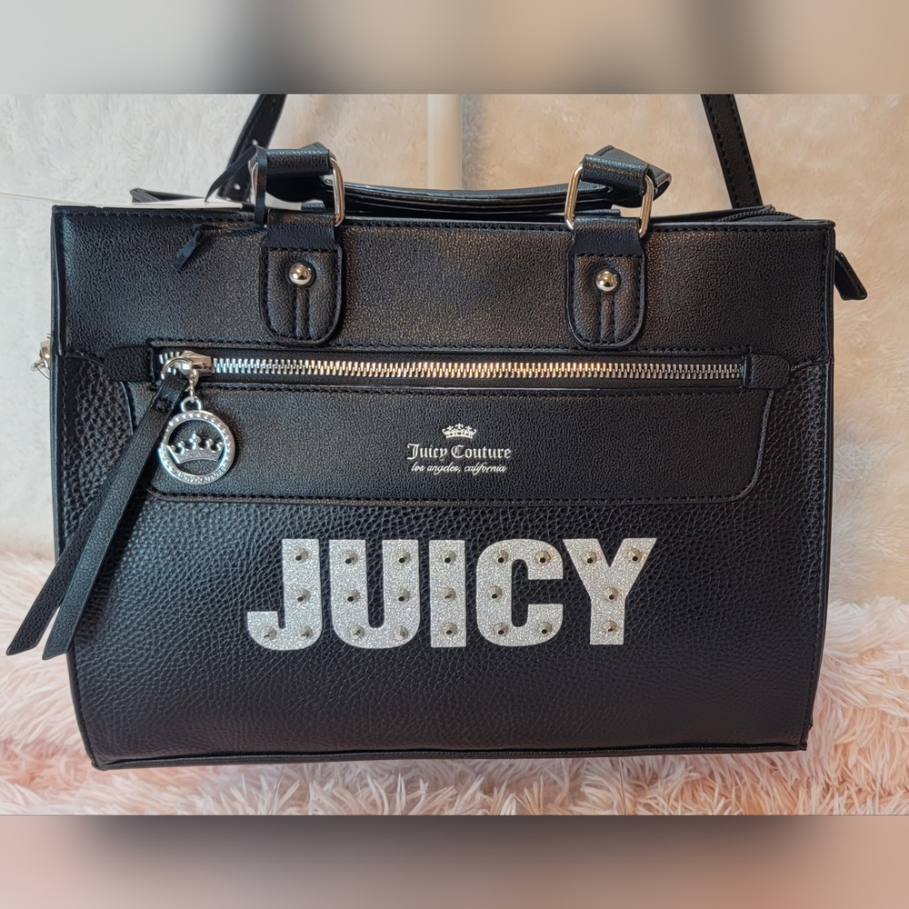 Juicy Couture Rock Candy Satchel Black Silver